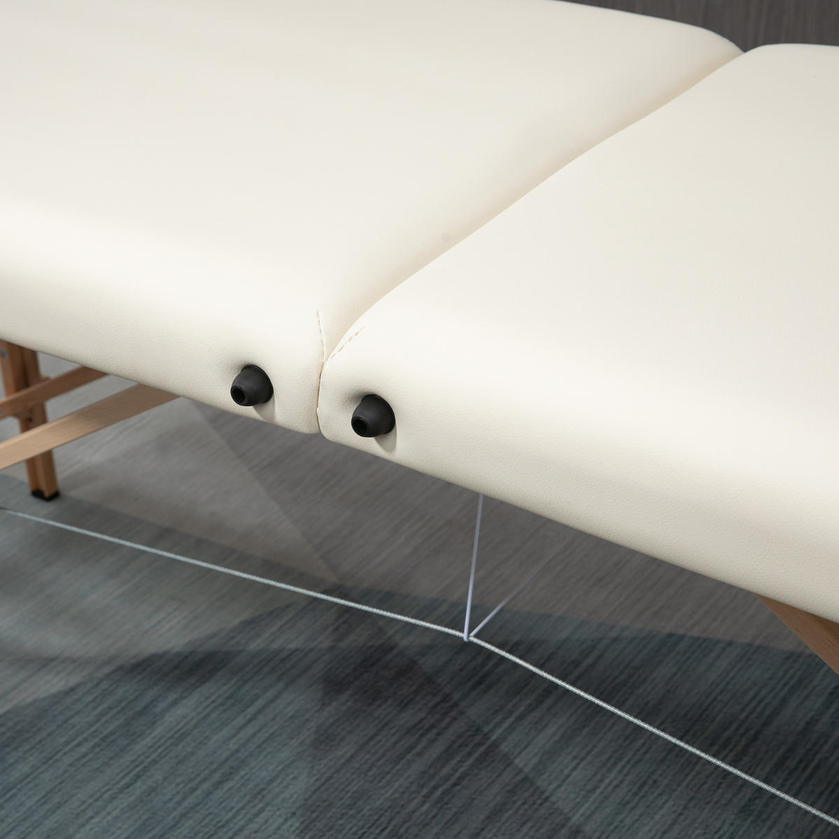 MASSAGELIEGE DE-18892 2 Zonen, höhenverstellbar Creme - Beige, Textil (81/92/210cm) - ComfortXL