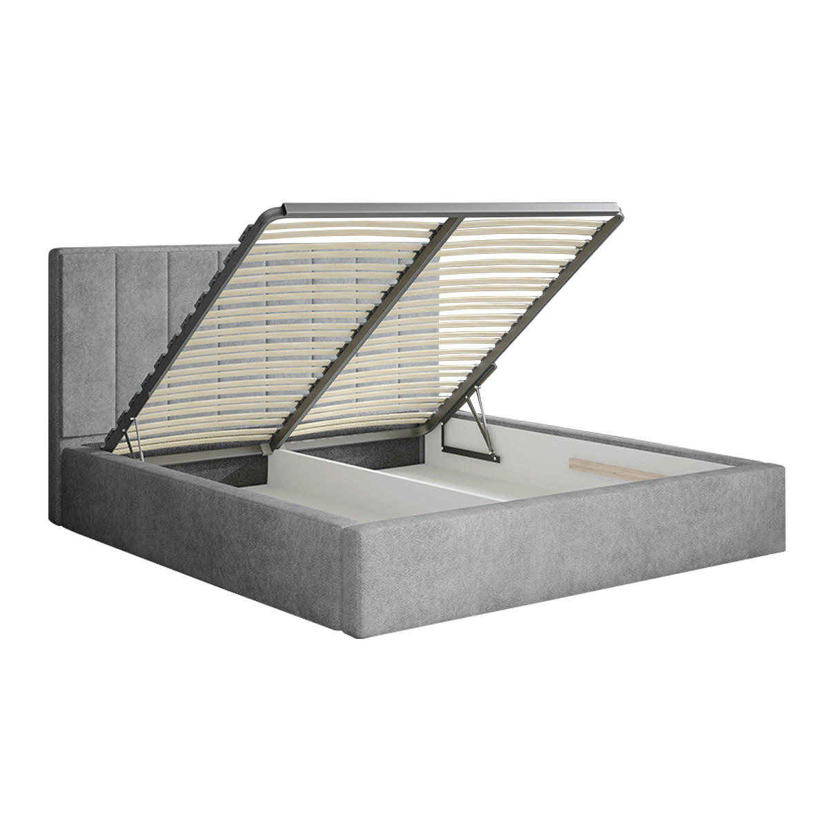 BOXSPRING POSTEL 160/200 Brook Grey - šedá, dřevo (160/200cm) - Petits-meubles