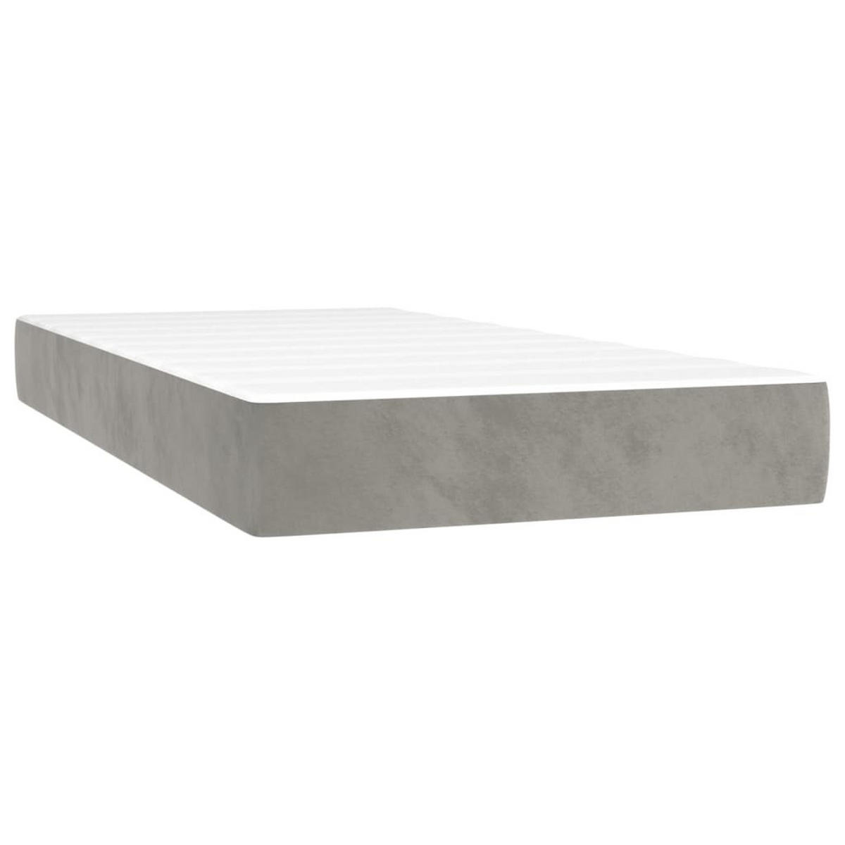 BOXSPRINGBETT Mit Matratze Hellgrau 200/200 Cm Samt - Grau, Textil (200/200cm) - vidaXL