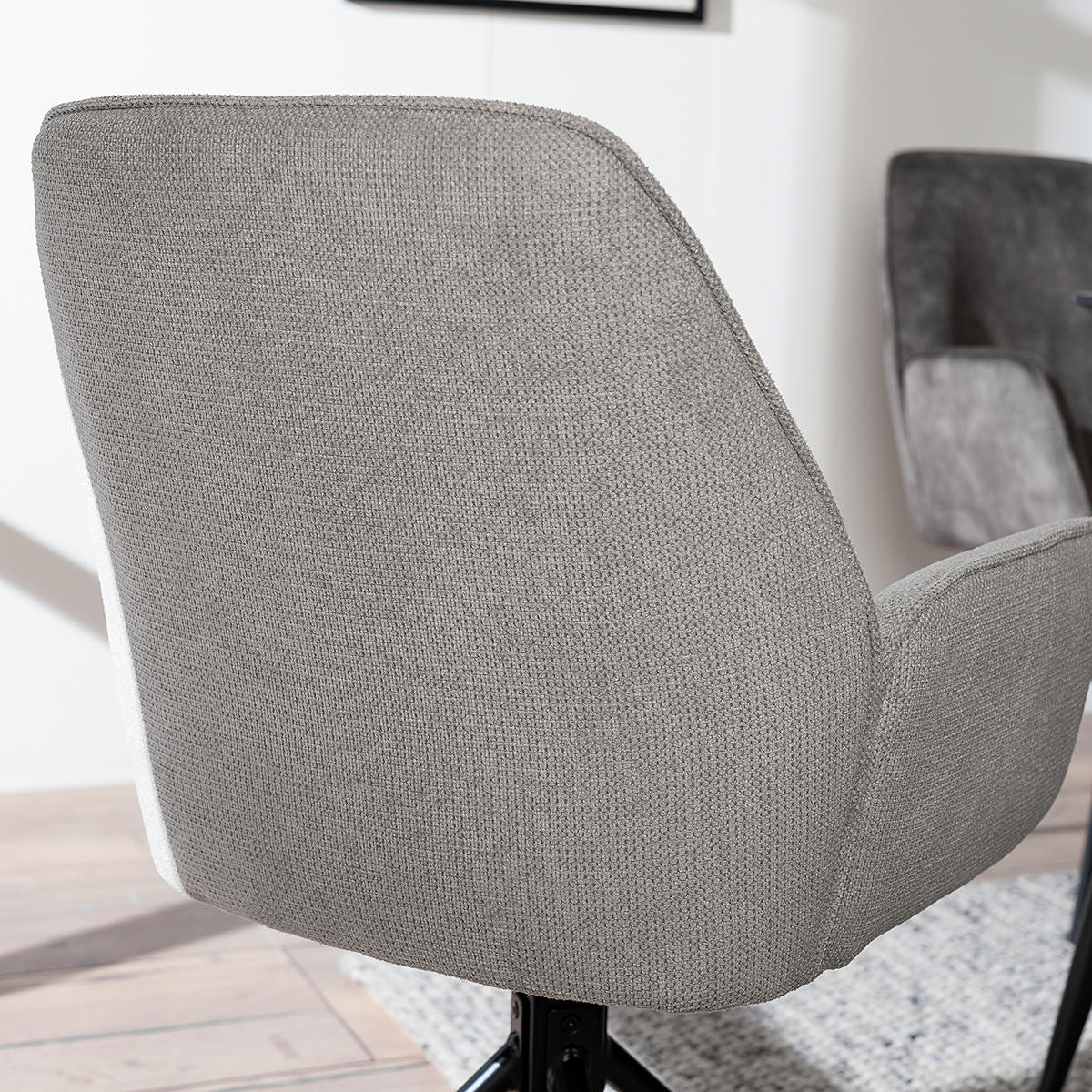 DREHBARER ARMLEHNENSTUHL - Grau, Textil/Metall (59/88/63cm) - home24