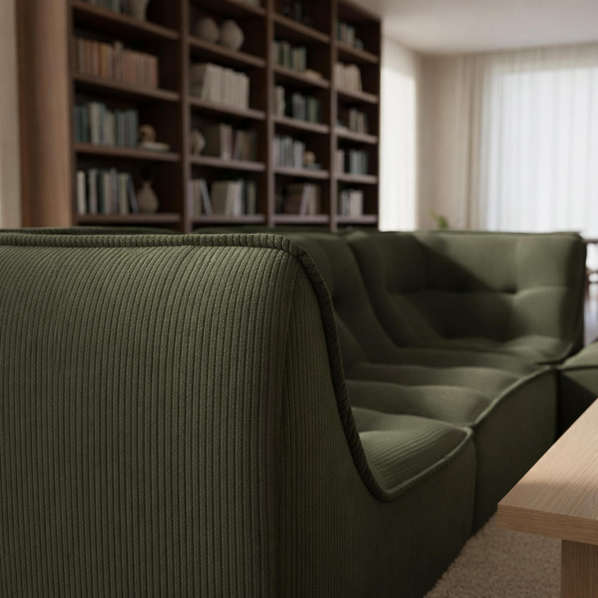 SOFA 3-tlg., Grün - Grün, Textil (260/70/165cm) - Oviala