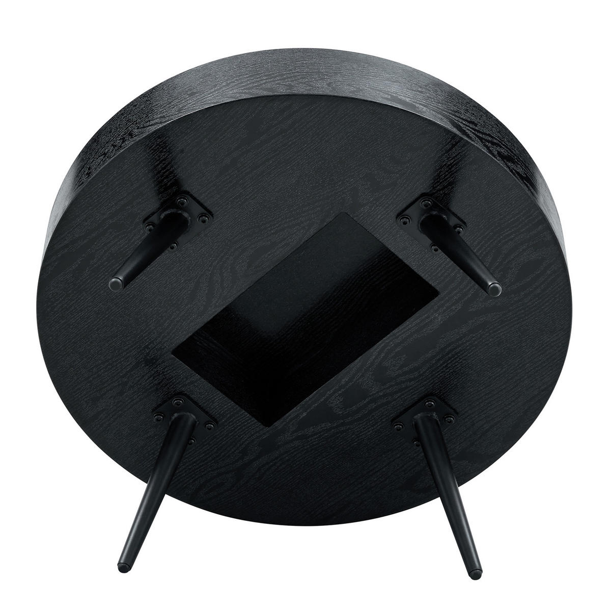 COUCHTISCH 70/35,5 cm aus MDF in Schwarz mit Metallbeinen - Schwarz, Holzwerkstoff (70/70/35.5cm) - Flora Grace