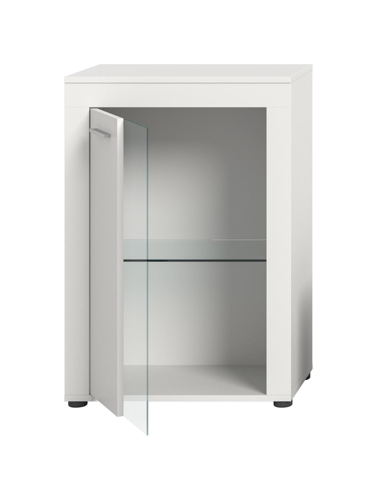 VITRINE JAM (B/H/T: ca. 60/86/35 cm) in weiß/weiß - Weiß, Holzwerkstoff (60/86/35cm)