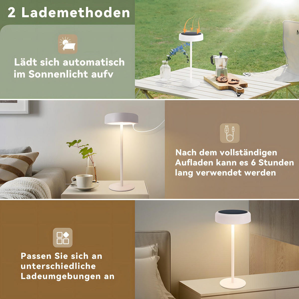 STOLNÍ lampa Abegg LED 14/14/30 cm - bílá, plast (14/14/30cm) - Nettlife