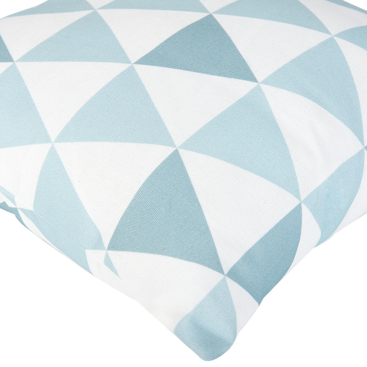 GARTENKISSEN 2er-Set Dreiecke blau/weiß 40/40 cm Trifos - Hellblau, Textil (40/40cm) - Beliani