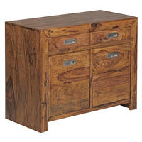 SIDEBOARD – Massivholz, 90 cm, 2 Türen, Schubladen, viel Stauraum - Braun, Holz (90/70/40cm) - KADIMA DESIGN