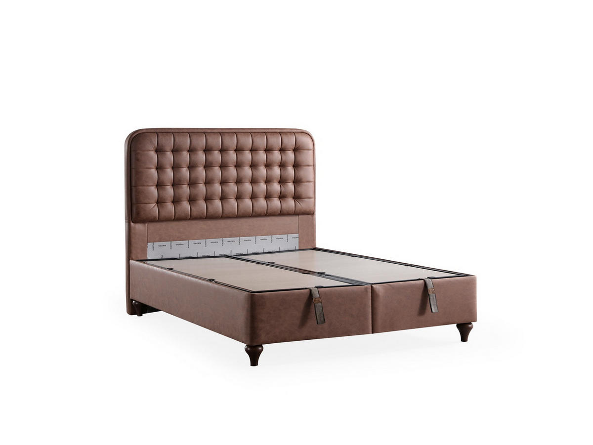 POLSTERBETTSET Maestro 140x200 Braun - Braun, Textil/Metall (140/200cm) - Villa Möbel