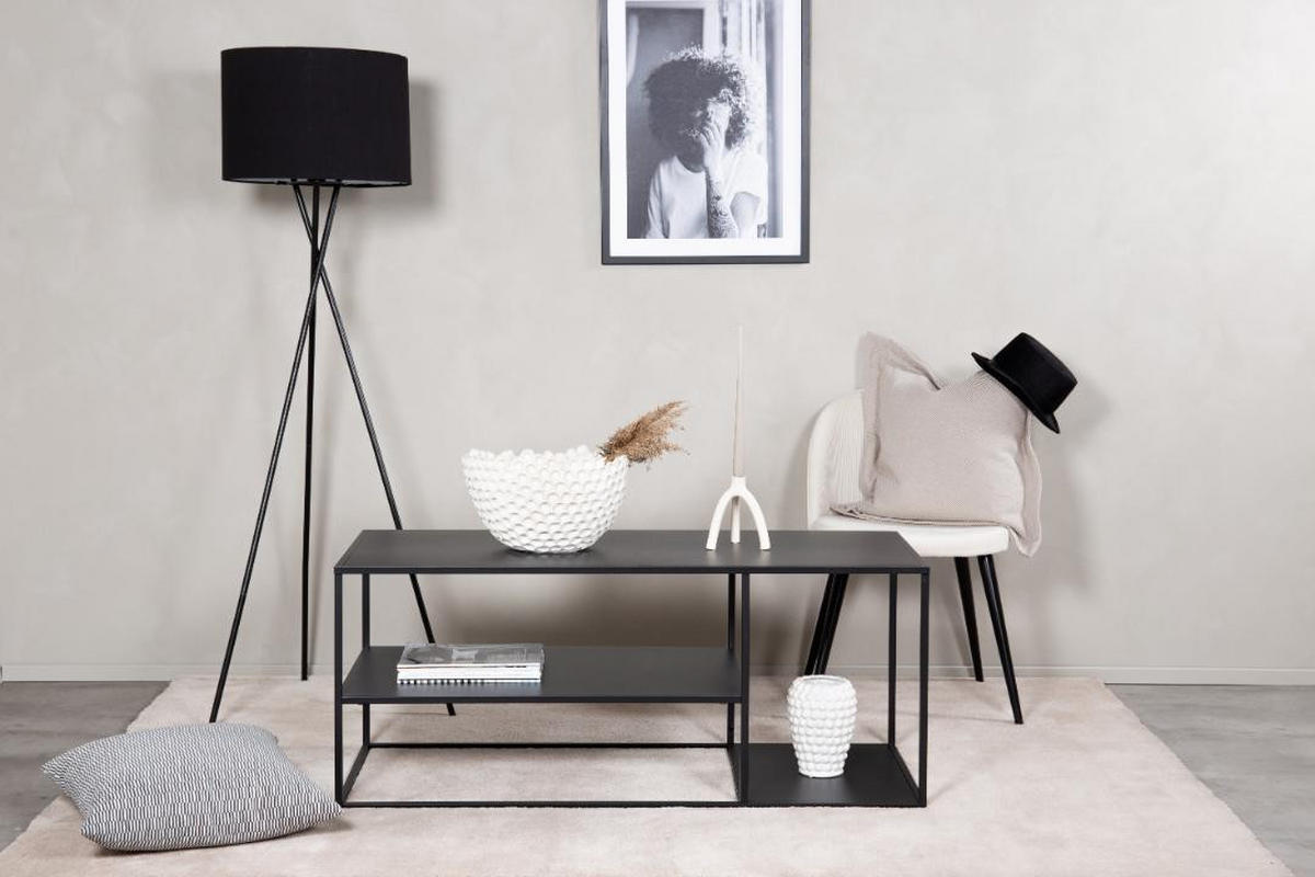 COUCHTISCH, Staal, Schwarz, Stahl, 50 x 120 x 50 cm - Schwarz, Metall (120/50/50cm) - ebuy24