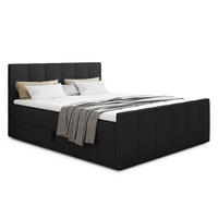 BOXBETT Star Lux - 140x200 - schwarz (Inari 100, Webstoff) - Schwarz, Holz/Holzwerkstoff (140/200cm) - Sofnet