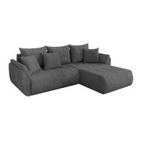 ROHOVÁ SEDAČKA s funkcí spaní, otoman vpravo TOKO-L 277x194x86 tmavě šedá manšestr - černá/tmavě šedá, kompozitní dřevo/textil (277/194cm) - ALTDECOR