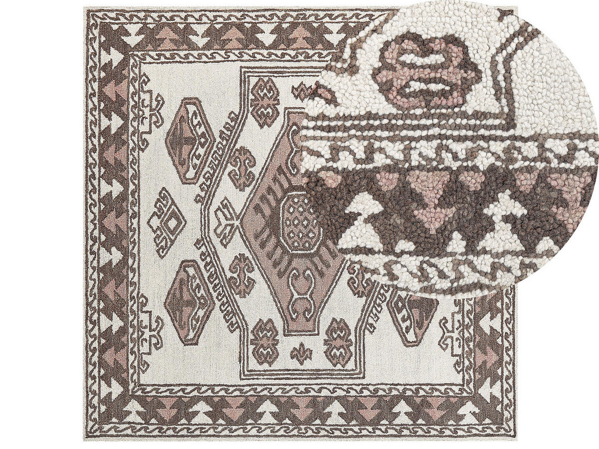 VINTAGE-TEPPICH Tomarza 200/200 cm - Multicolor, Textil (200/200cm) - Beliani