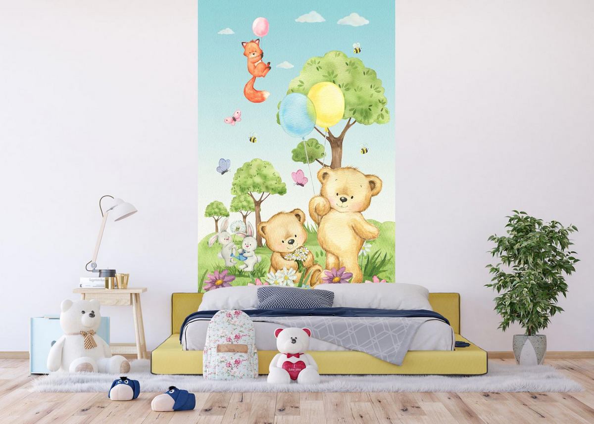 FOTOTAPETE Wald mit Waldtieren 270 x 150 cm - Multicolor, Papier (270/150cm) - Sanders & Sanders