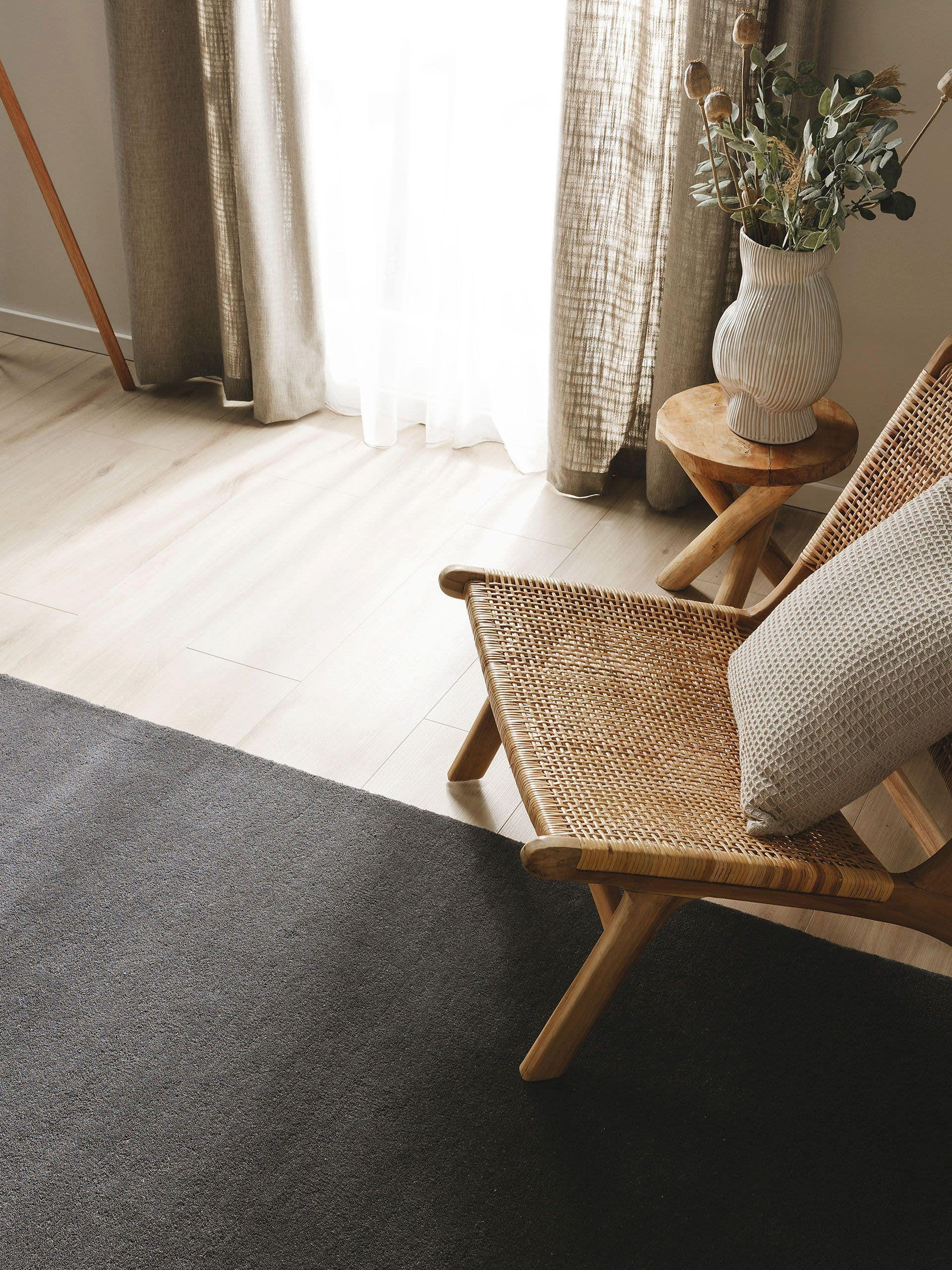 Thumbnail - benuta Nest Wollteppich, Anthrazit, Textil, Beton Optik, Rechteckig, 160x230 cm, pflegeleicht, Teppiche & Böden, Teppich...