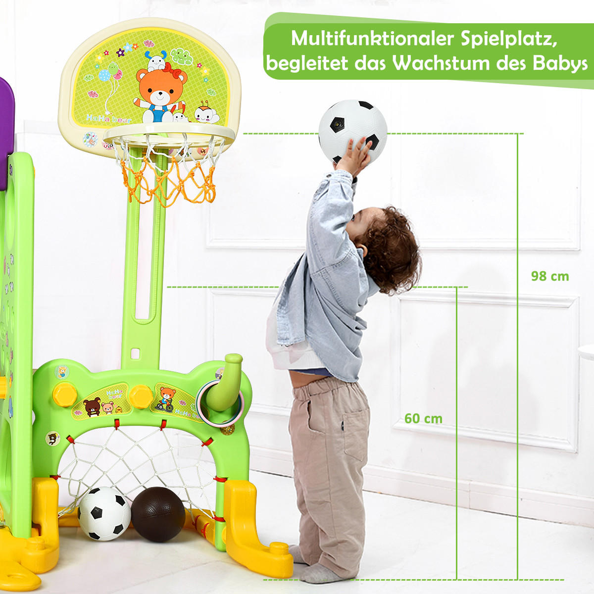 SPIELPLATZ kinder 6 in 1 Multicolor - Multicolor, Kunststoff (174/115/209cm) - COSTWAY