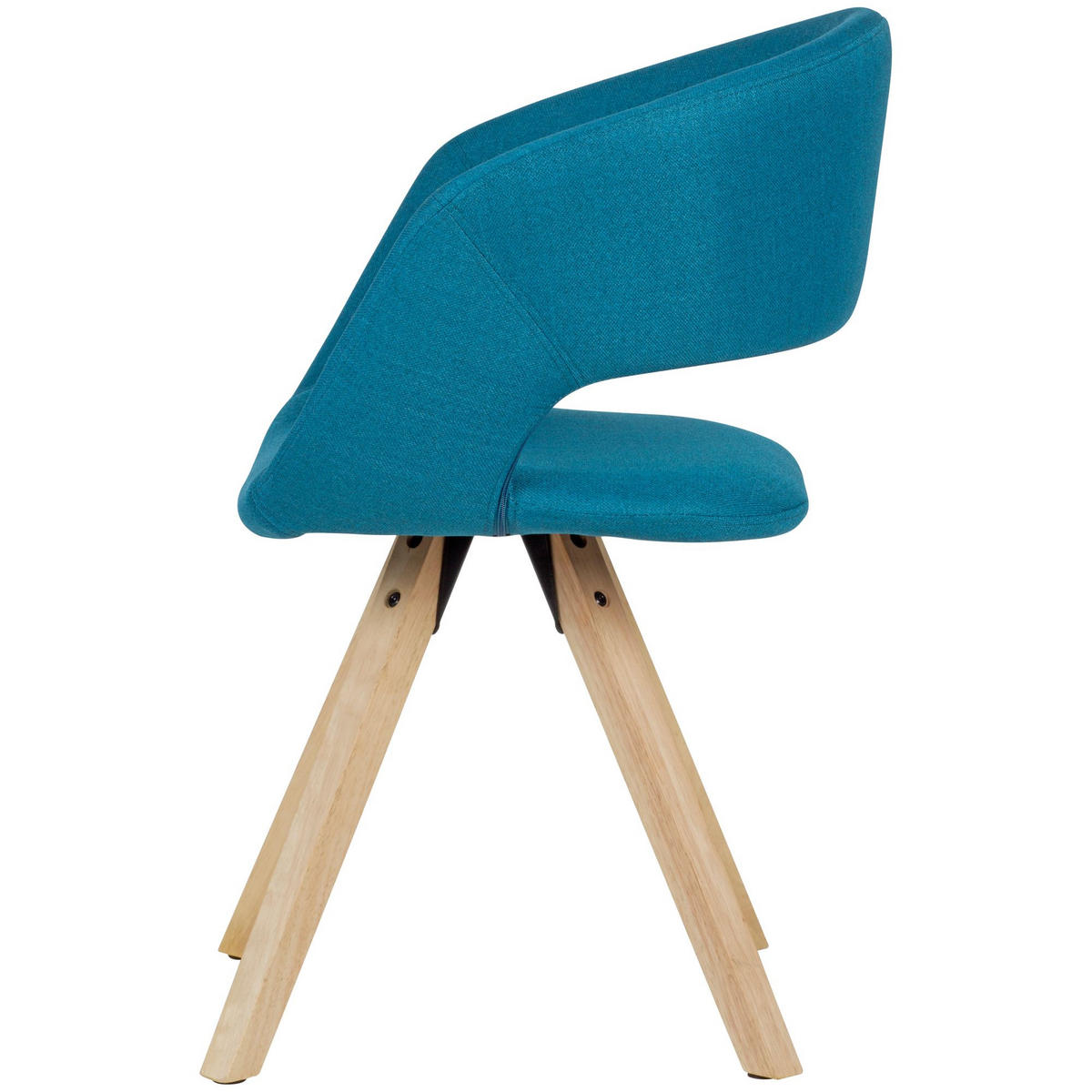 ESSZIMMERSTUHL Polyesterbezug mit Holzgestell Retro gepolstert, Blau 56x50x80 cm - Blau/Beige, Holz/Textil (56/80/50cm) - KADIMA DESIGN