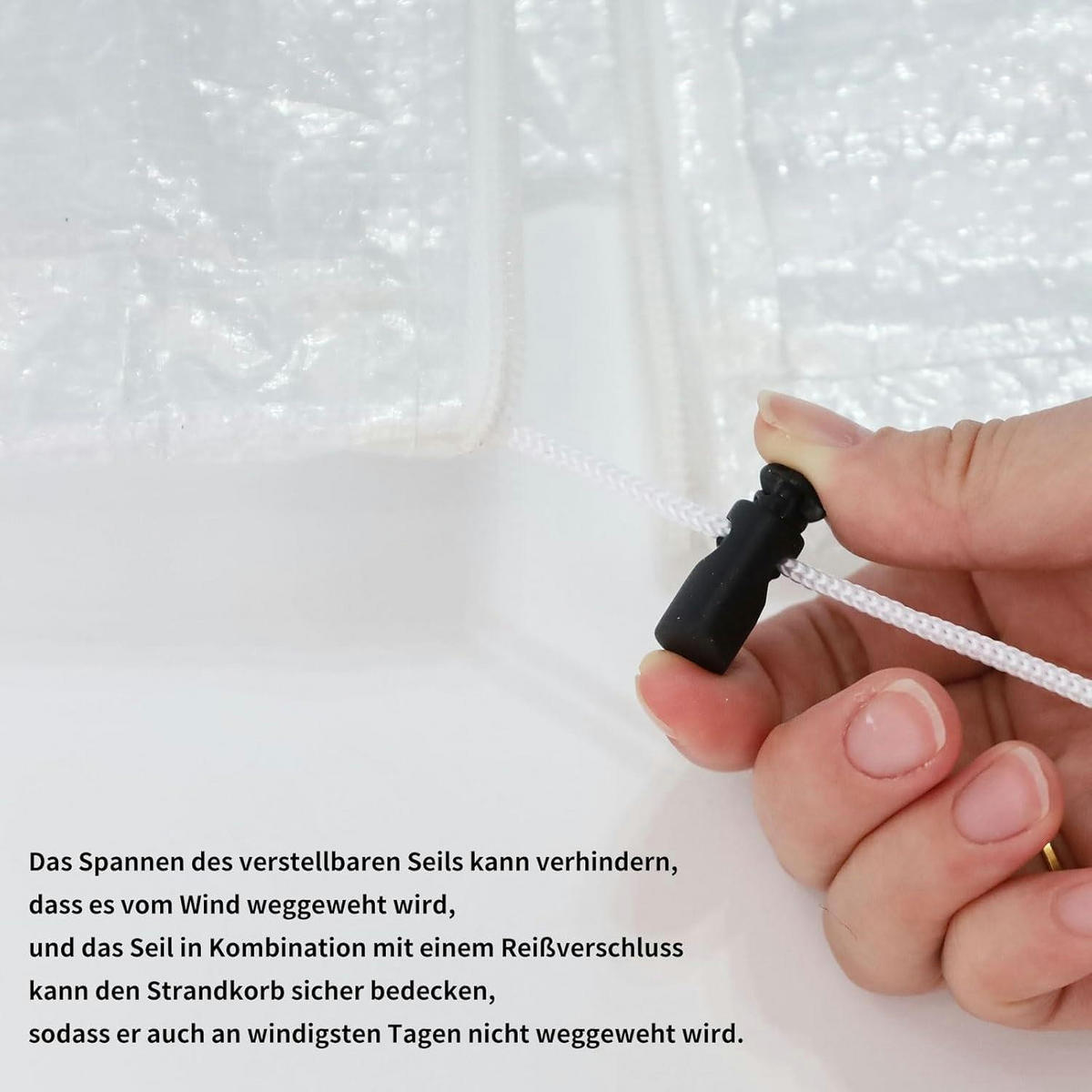 SCHUTZHÜLLE für Strandkorb 125 x 90 x 165/130 cm Polyethylen Wetterfest - Transparent, Kunststoff (125/165/90cm)
