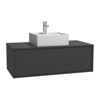 EINZELWASCHTISCH - 94 cm x 47 cm - Holz, Platte, Keramik - Anthrazitgrau - TEANA - Anthrazit, Keramik/Holz (94/32/47cm) - Vente-Unique