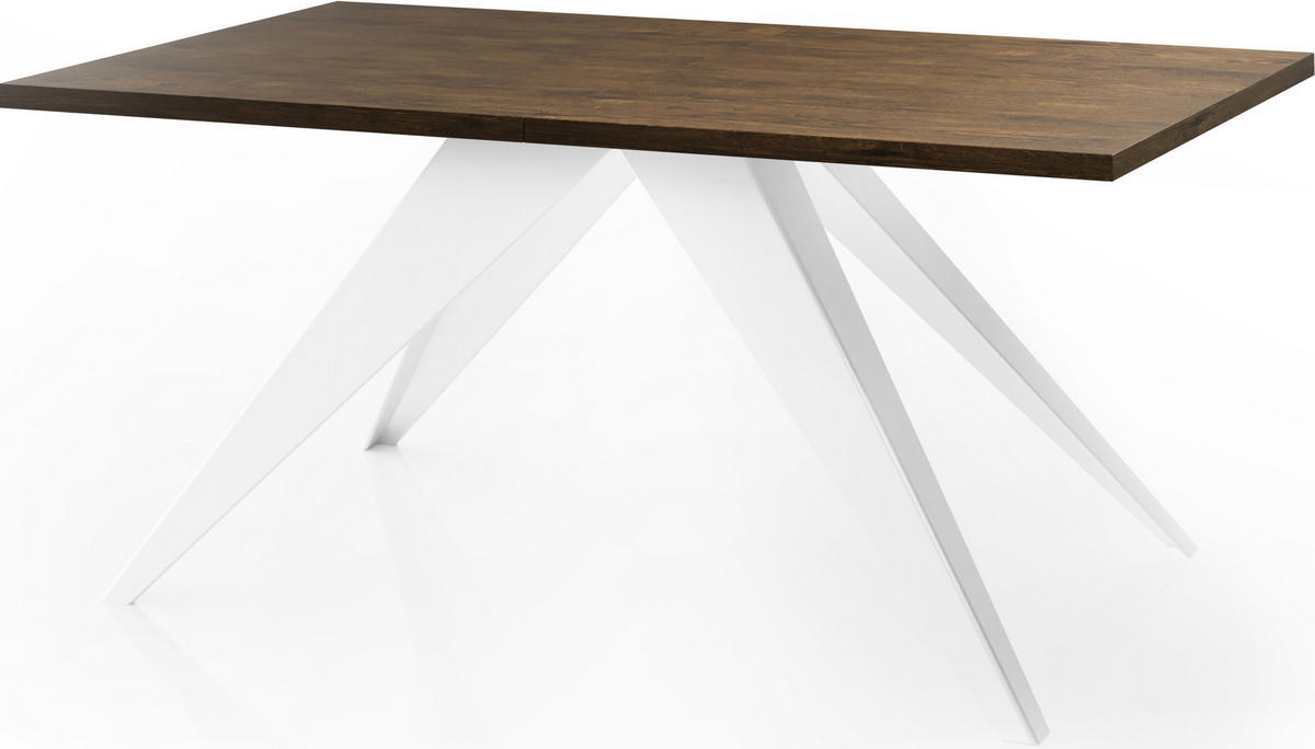 ESSTISCH Vance Weiß rechteckig ausziehbar, Lefkas Eiche 140-240/80/76 cm - Alteiche/Weiß, Holzwerkstoff/Metall (140/80/76cm) - WFL GROUP