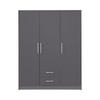 KLEIDERSCHRANK SAM SR2 3-türig 150 / 190 / 56 cm Anthrazit - Anthrazit, Holzwerkstoff (150/190/56cm) - Deine Möbel 24