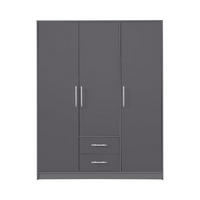 KLEIDERSCHRANK SAM SR2 3-türig 150 / 190 / 56 cm Anthrazit - Anthrazit, Holzwerkstoff (150/190/56cm) - Deine Möbel 24