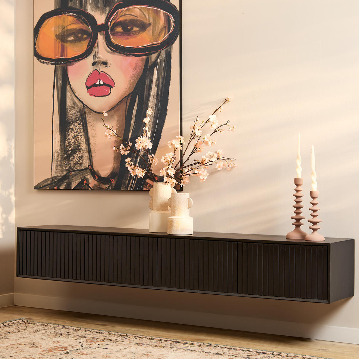 TV-MÖBEL Madison Schwarz 35/200/30 cm - Schwarz, Holz (200/30/35cm) - Starfurn