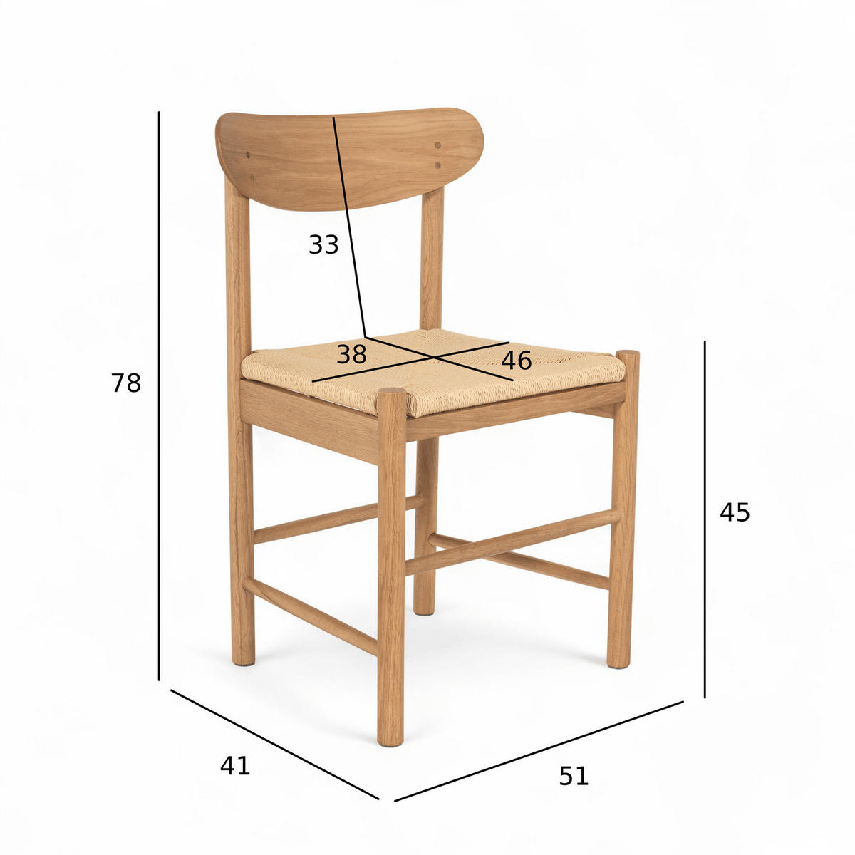 STUHL-SET 6 Stück in Rattan / Eiche Wildeiche - Braun, Holz/Papier (51/78/41cm) - Furnhouse
