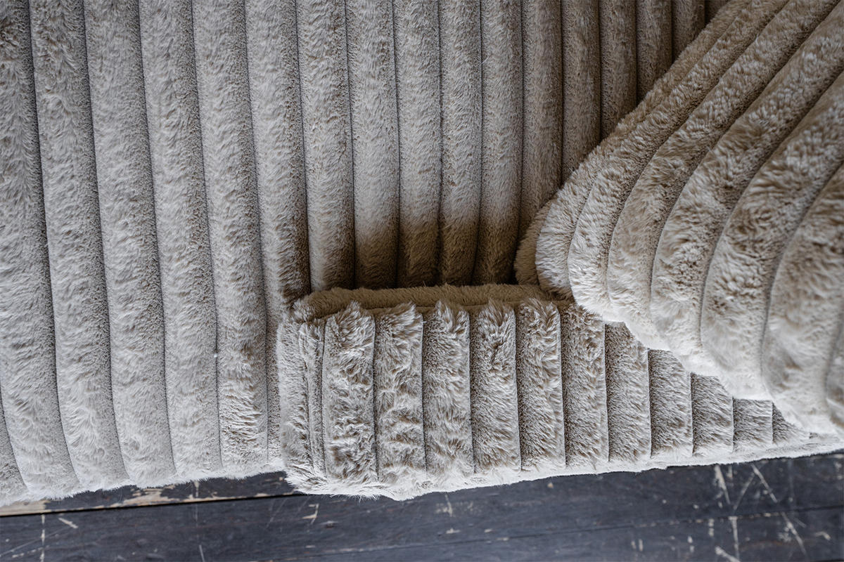 BIG SOFA CADY Taupe Cord - Taupe/Schwarz, Kunststoff/Textil (248/73/168cm) - KAWOLA