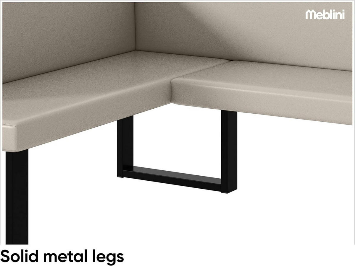 ECKBANK TONI_U - Beige, Leder (128/168cm) - Meblini