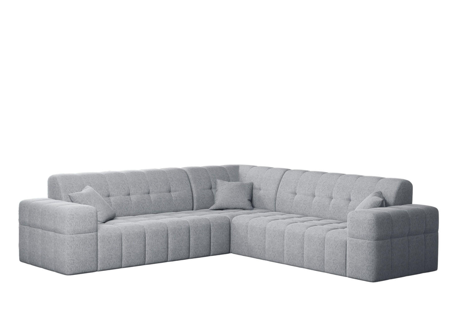 ECKSOFA Corner NIMES Stilvol Stoff Verita Grau - Grau, Holz (246/246cm) - Kaiser Möbel