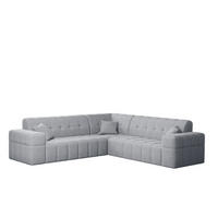 ECKSOFA Corner NIMES Stilvol Stoff Verita Grau - Grau, Holz (246/246cm) - Kaiser Möbel