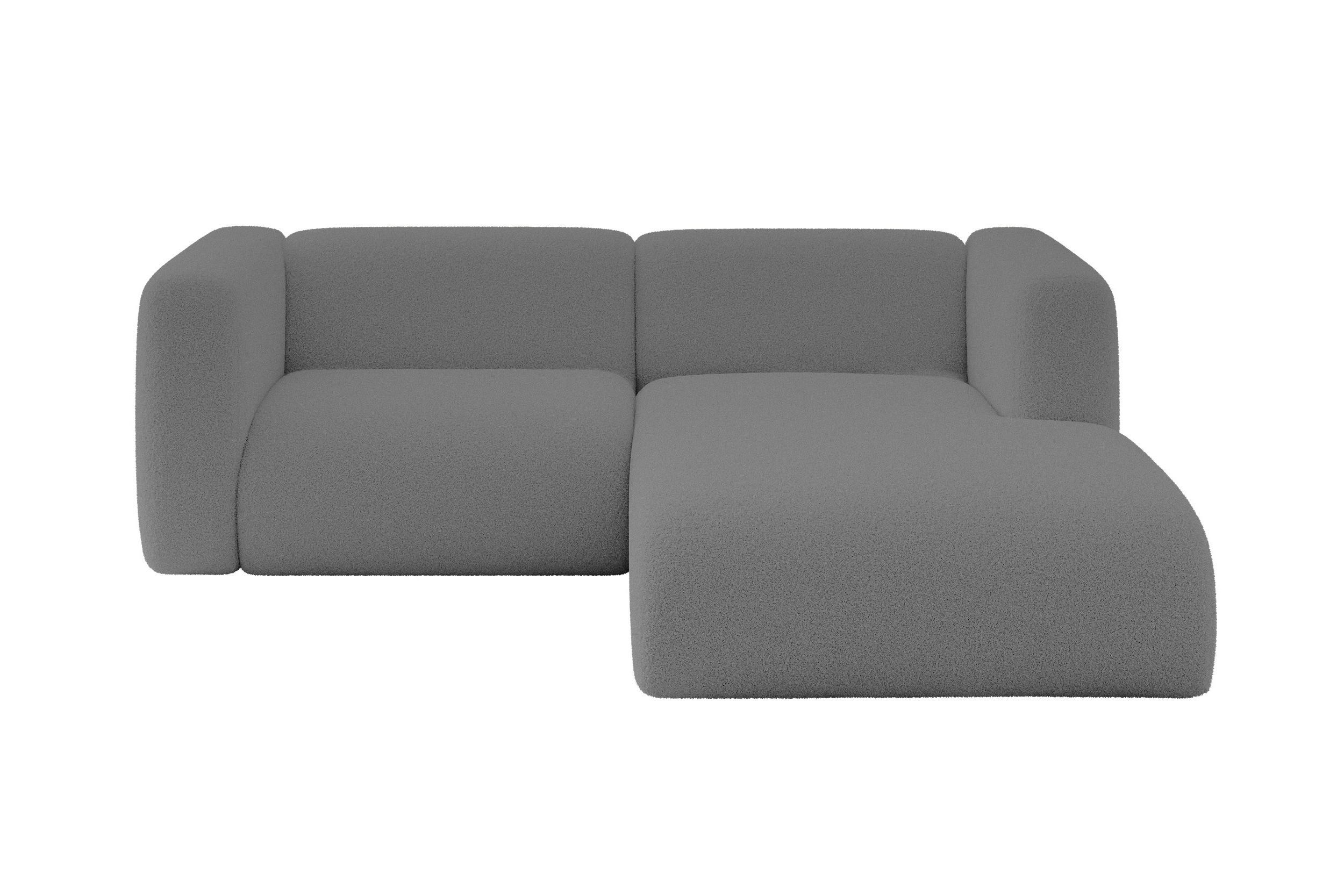 ALTDECOR ROHOVÁ SEDAČKA S PRAVOU OTOMANOU MIRA-L1 227x179x89 Šedá Bouclé