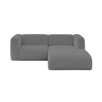 ECKSOFA Ottomane Rechts MIRA-L1 227x179x89 Grau Bouclé - Platinfarben/Schwarz, Holzwerkstoff/Kunststoff (227/179cm) - ALTDECOR