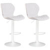 BARHOCKER 2er Set Lederlook weiß - Weiß, Textil/Metall (47/88/51cm) - CLP