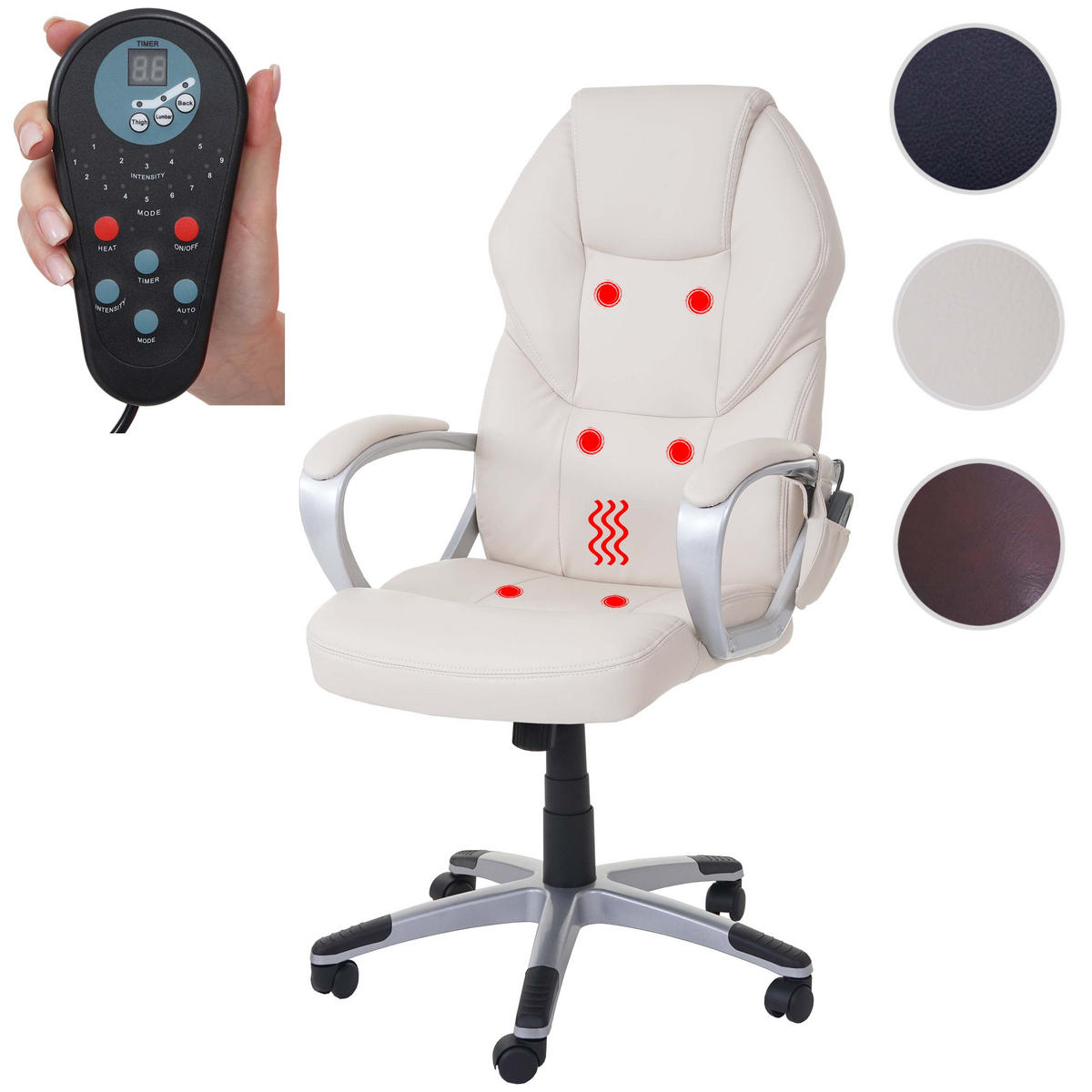 MASSAGE-BÜROSTUHL Beige - Beige, Textil (66/123/68cm) - Jamb
