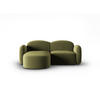 ECKSOFA links Blair aus Samt hellgrün 3 Sitzplätze - Hellgrün, Textil (155/194cm) - Micadoni