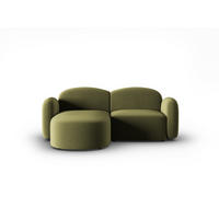 ECKSOFA links Blair aus Samt hellgrün 3 Sitzplätze - Hellgrün, Textil (155/194cm) - Micadoni