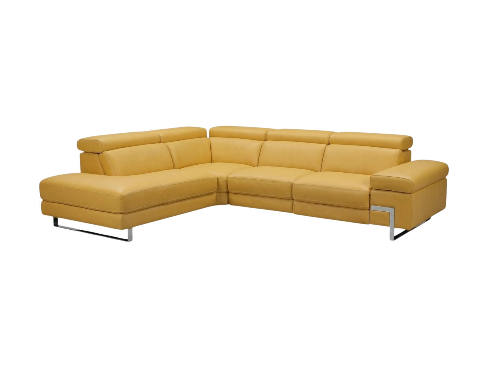 ECKSOFA Opera Echtleder Senfgelb - Gelb, Leder/Metall (218/269cm)
