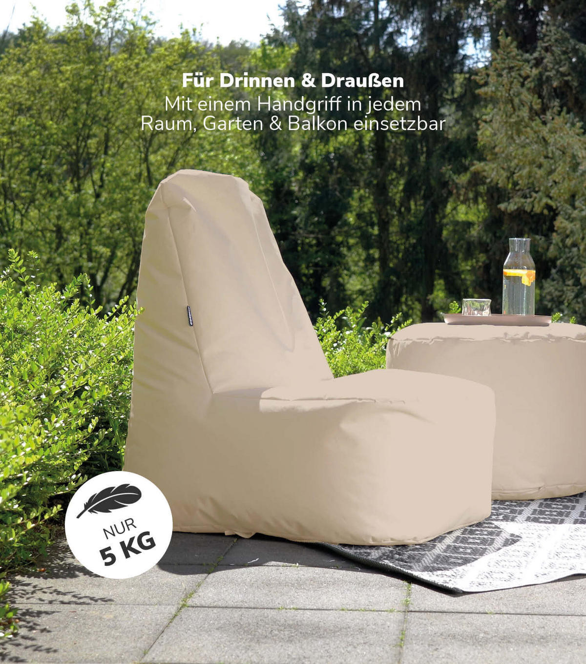 SITZSACK Der Däumchendreher - Beige, Textil (60/86/85cm) - Mokebo