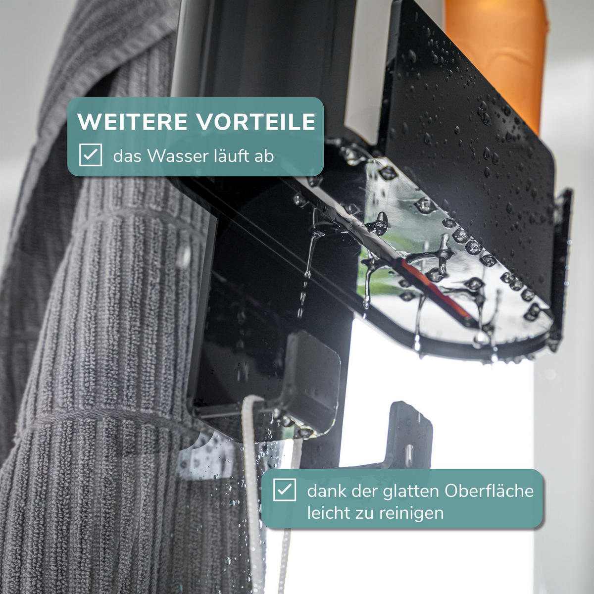 DUSCHREGAL, schwarz, Acryl - Schwarz, Kunststoff (27/56/18.5cm) - bremermann