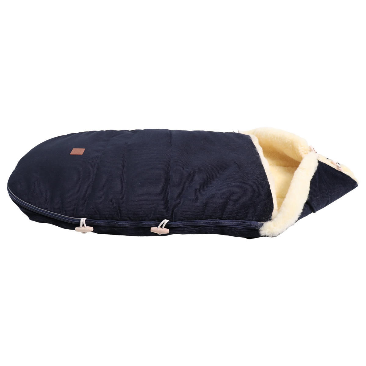 LAMMFELL-FUSSSACK Filius Cord, dark blue sea - Dunkelblau, Fell (46/6/100cm) - Kaiserbaby