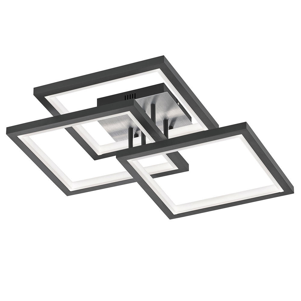 LED DECKENLEUCHTE Grau Eckig Dimmer - Grau, Metall (56/56/17.5cm) - Wofi