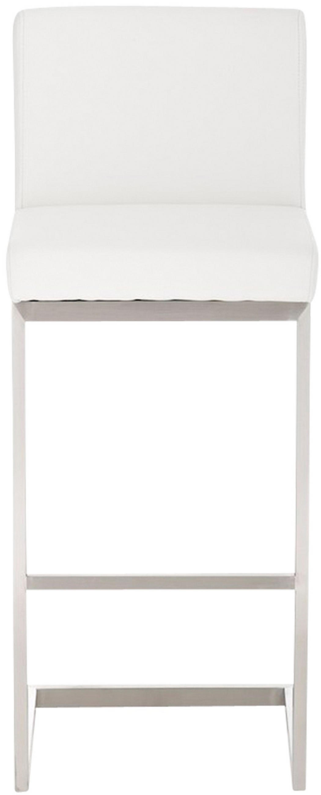 BARHOCKER Cobas Kunstleder Weiß - Weiß, Leder (42/104/48cm) - DELUKE