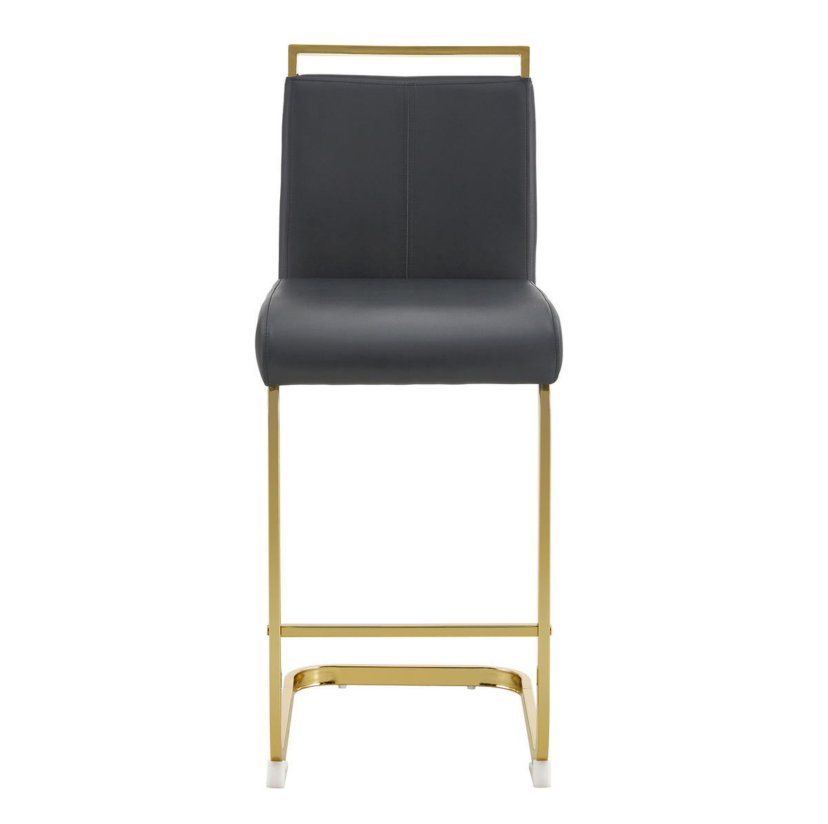 BARHOCKER 2er-Set Schwarz/Gold mit Fußstütze - Schwarz, Metall (46.5/96.5/39cm) - MIVRAY