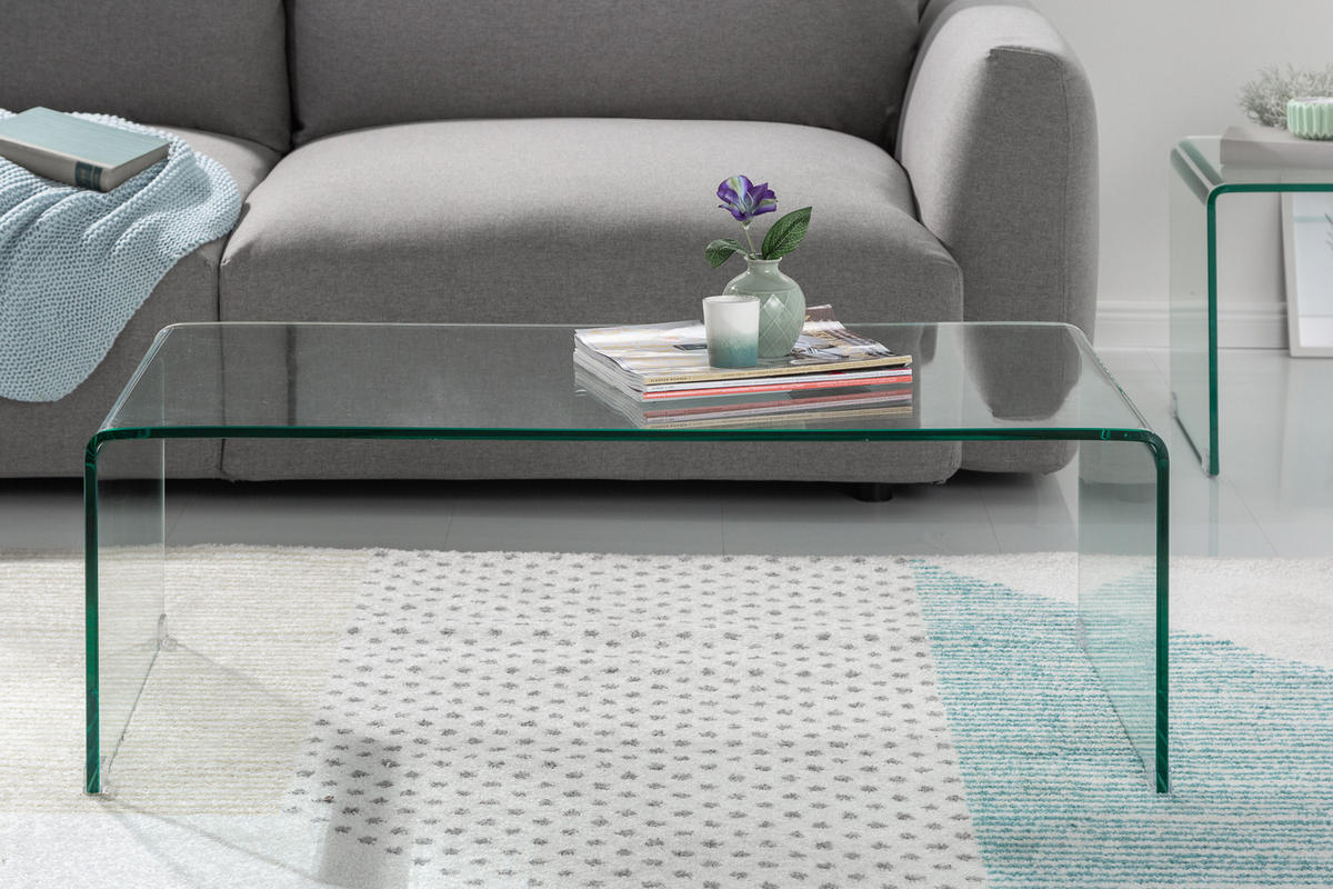 COUCHTISCH FANTOME Glas Transparent 100 cm 2er Set - Transparent/Braun, Glas (50/100/35cm) - riess-ambiente