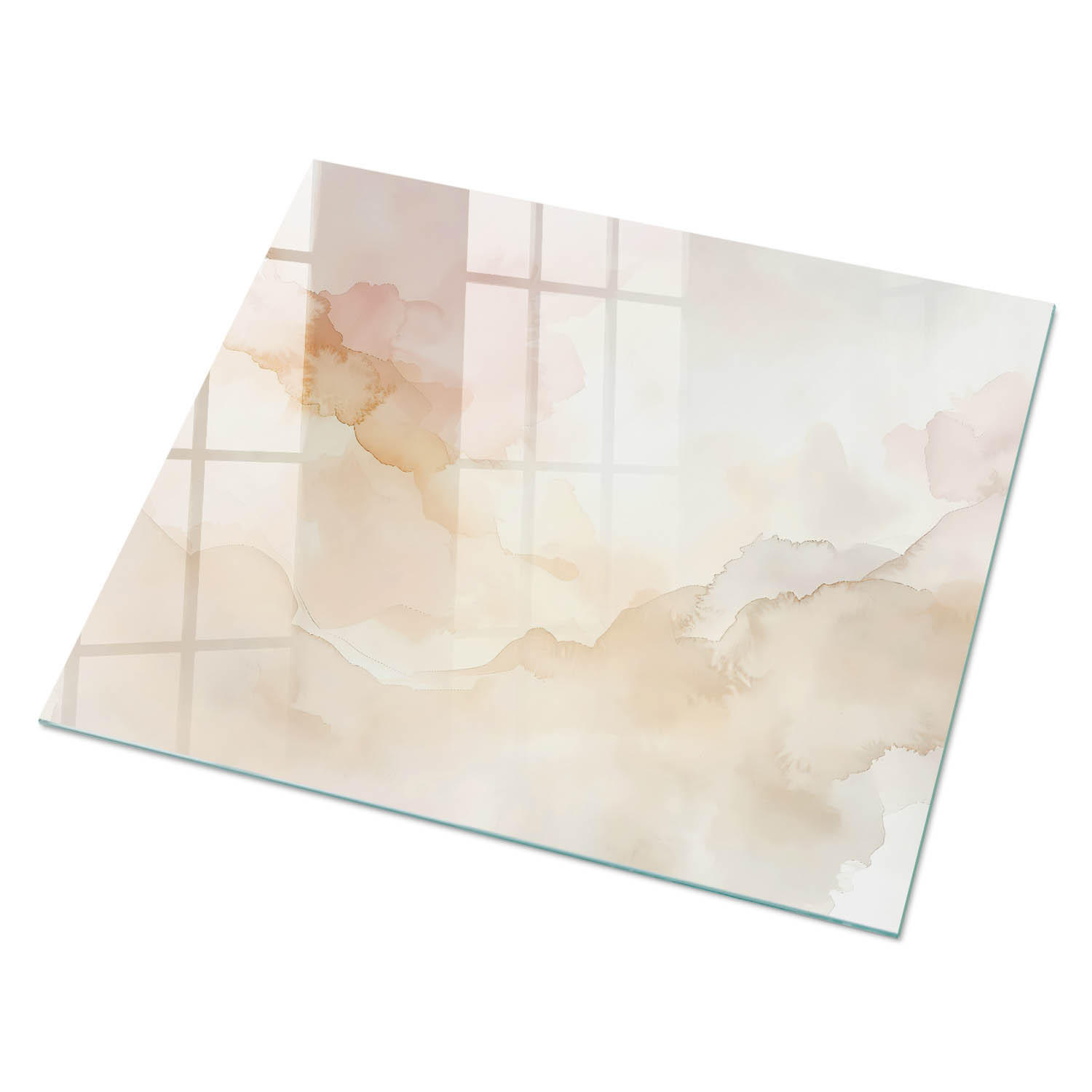 GLASPLATTE 80x60 cm – Pastellabstraktion - Türkis, Glas (0.4/80/60cm) - ArtPrintCave