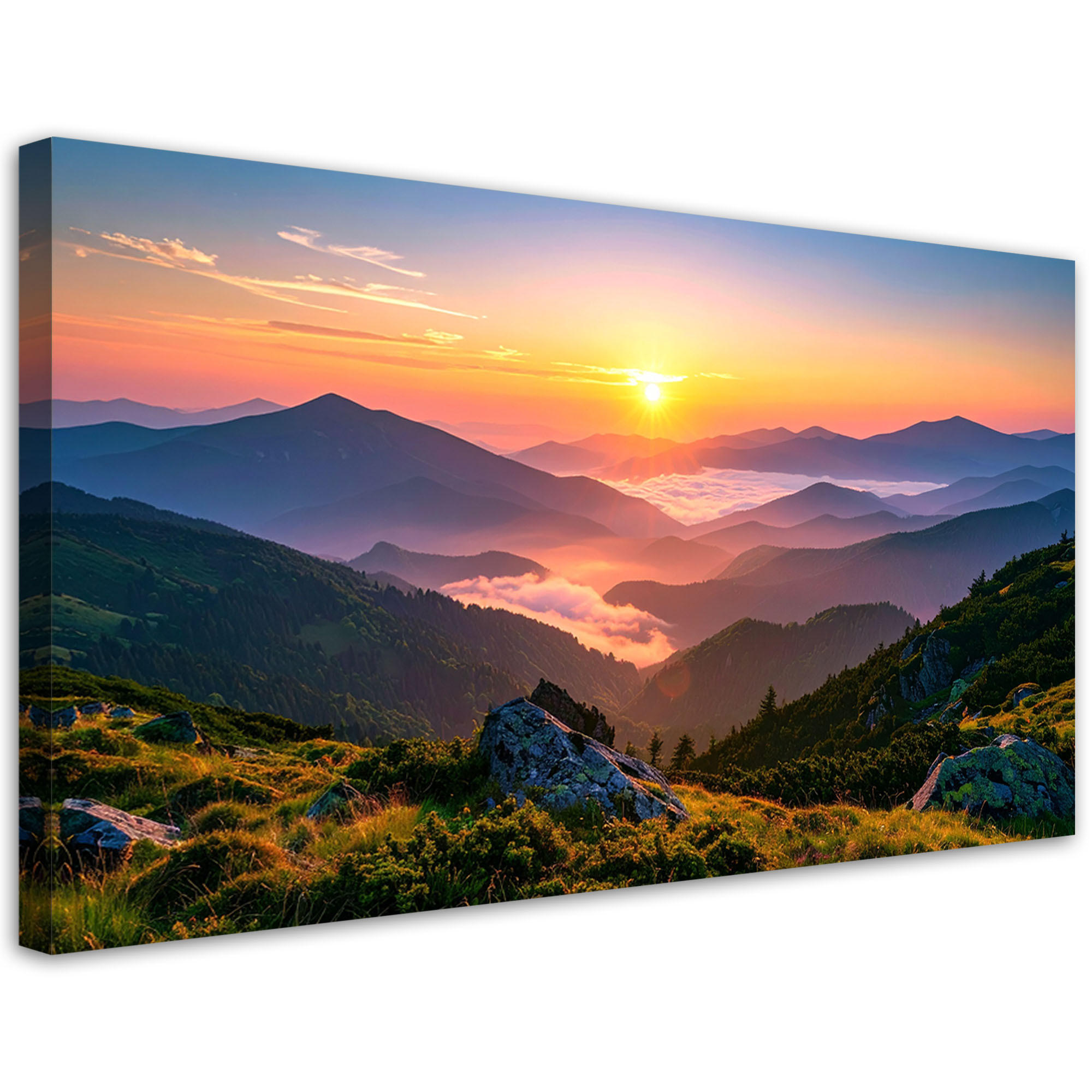 LEINWANDBILD Landschaften 120x60cm - Multicolor, Textil (120/60cm) - Feeby