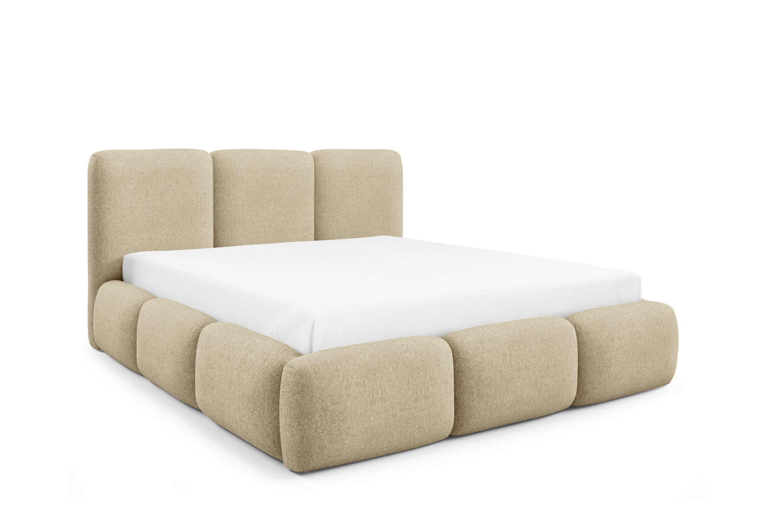POLSTERBETT BOVA 180x200 cm mit Bettkasten,Lattenrost,Doppelbett,Boxspringbett-Optik-Beige - Beige, Holz (180/200cm) - Furnistar