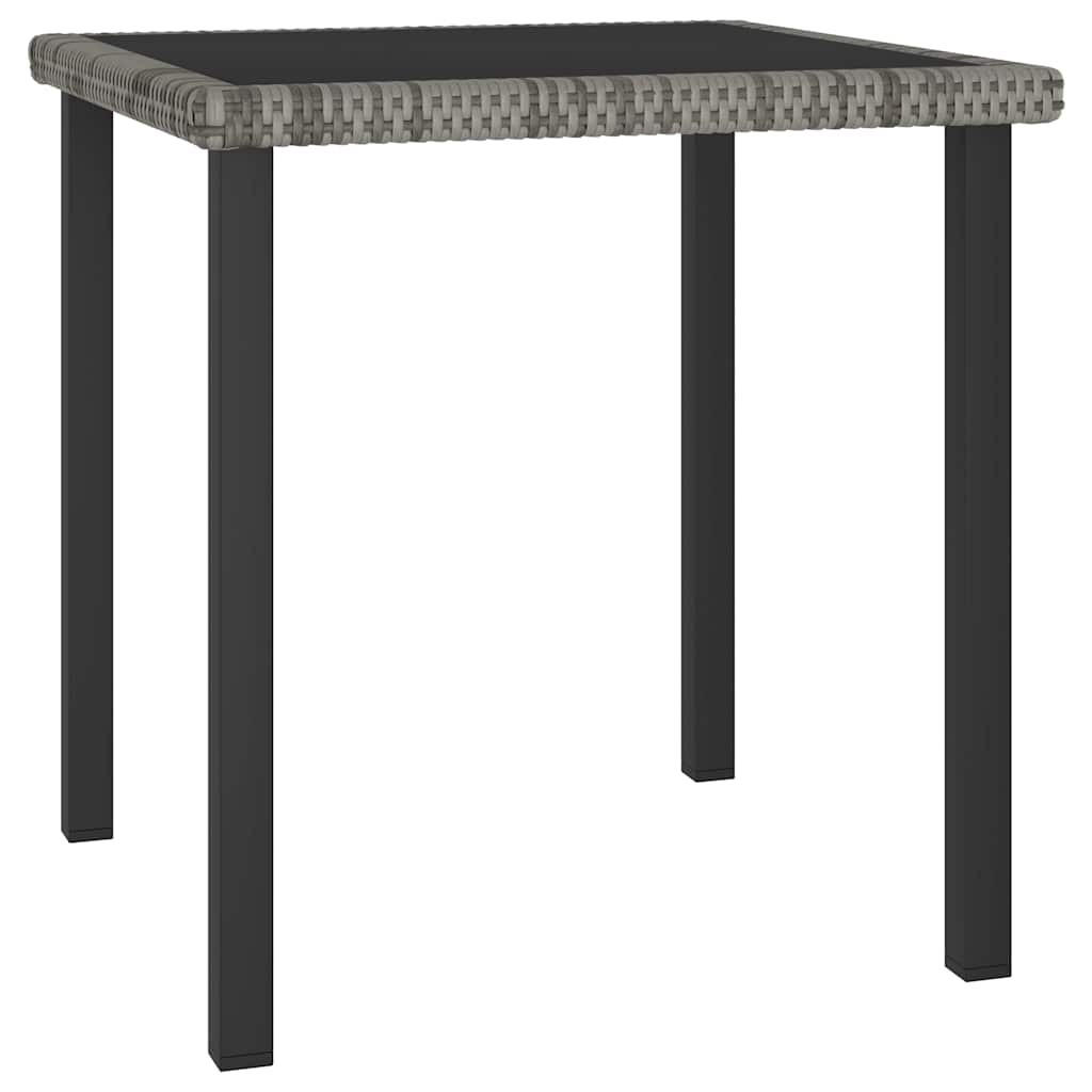 GARTEN-ESSTISCH Grau 70/70/73 Cm Poly Rattan - Grau, Kunststoff (70/70/73cm) - vidaXL