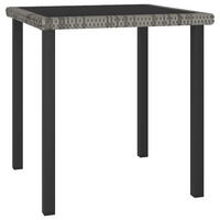 GARTEN-ESSTISCH Grau 70/70/73 Cm Poly Rattan - Grau, Kunststoff (70/70/73cm) - vidaXL