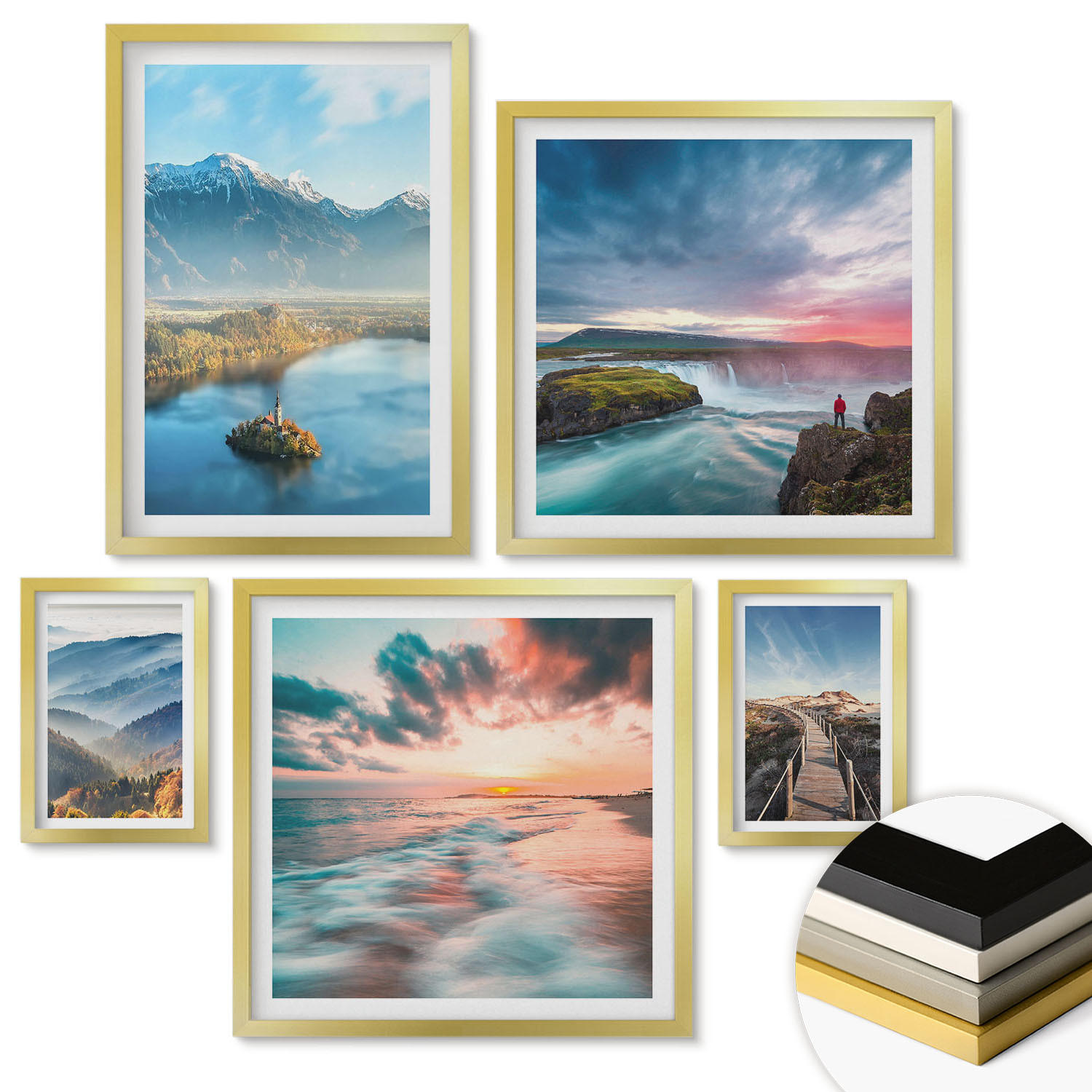 ArtPrintCave Wandbilder Gold 40x60 cm